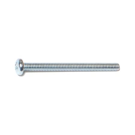Midwest Fastener #8-32 x 2 in Phillips Pan Machine Screw, Zinc Plated Steel, 25 PK 77467